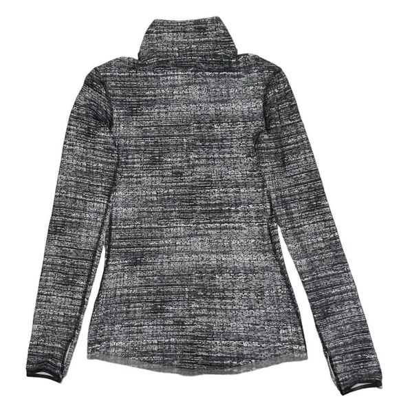 Nike Long Sleeve Active Top Womens XS High Neck Black White Half Zip Dri Fit - Picture 5 of 8